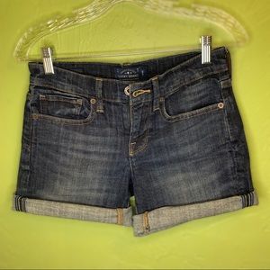Lucky brand roll up denim jean shorts size 0/25
